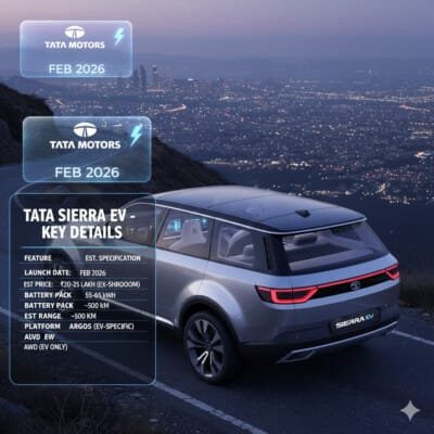 Tata Sierra EV 2025 – Features, Range, Launch Date and Price